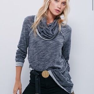 Free people beach Cozy Gray Knit Sweater